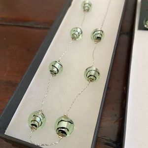 Sterling Silver Globe Necklace And Earring Set